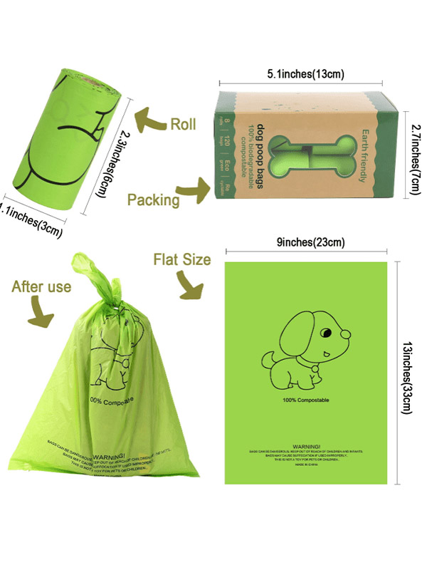 23x33cm compostable dog waste bags