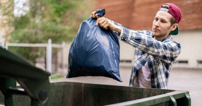 compostable garbage bag reducing plastic waste