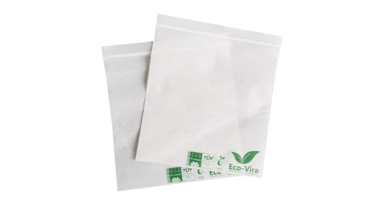 reusable compostable bag in a kitchen setting